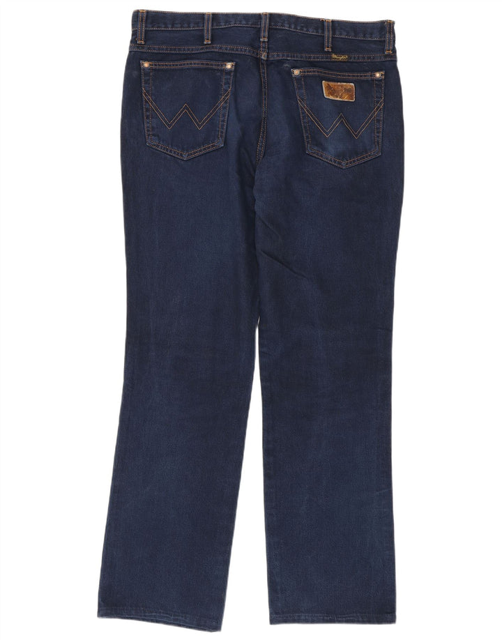 Wrangler Mens Evolution Straight Jeans W36 L32 Navy Blue Cotton