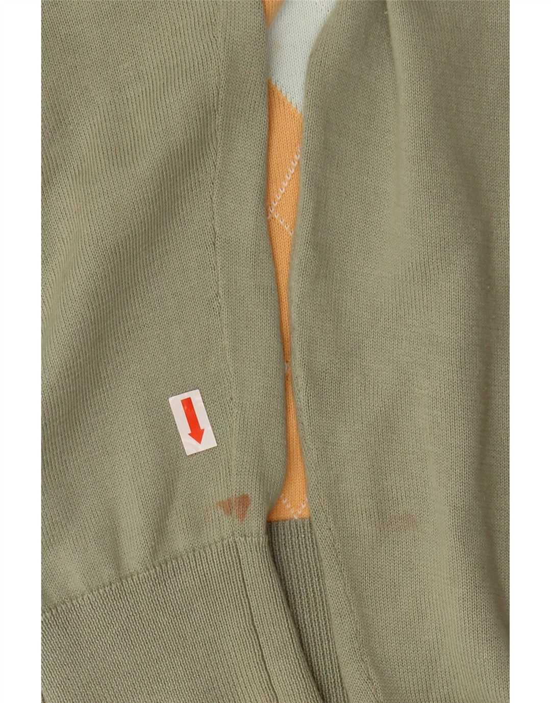 PRINGLE Womens V-Neck Jumper Sweater UK 14 Medium Khaki Argyle/Diamond