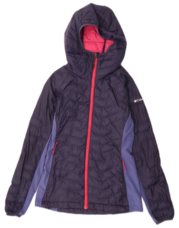 Columbia Womens Padded Jacket UK 8 Small Navy Blue Colourblock Sports