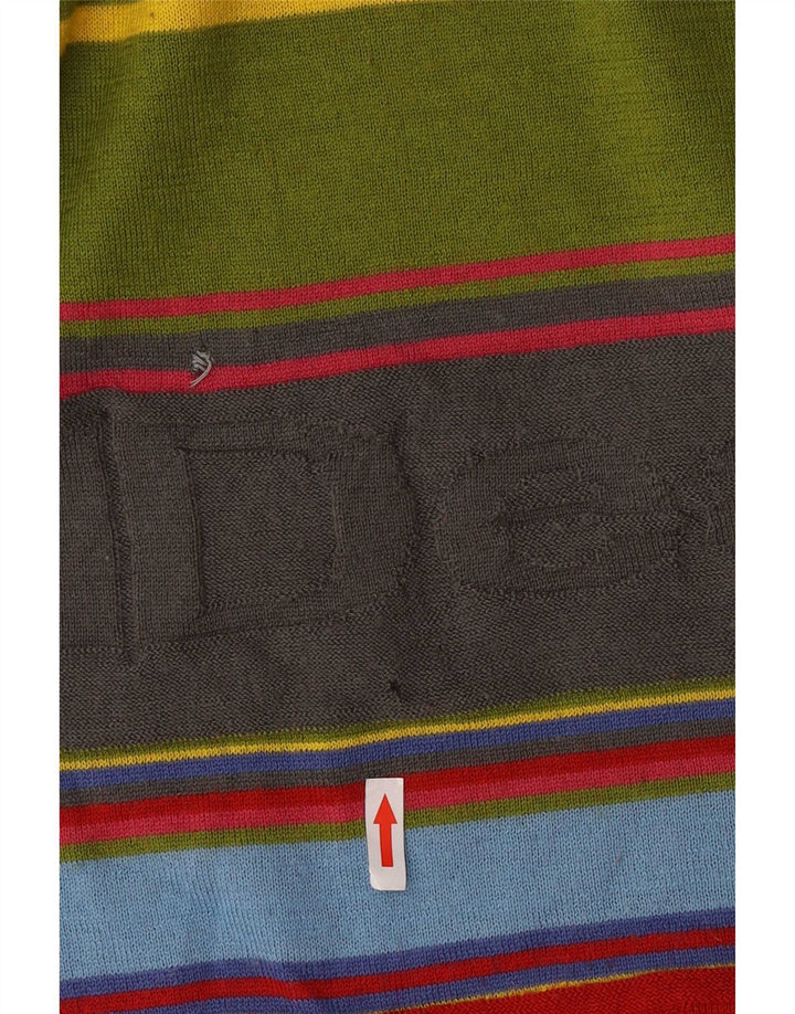 Desigual Mens Graphic Crew Neck Jumper Sweater Medium Multicoloured Striped