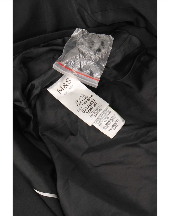 Marks & Spencer Womens Trench Coat UK 12 Medium Black Polyester