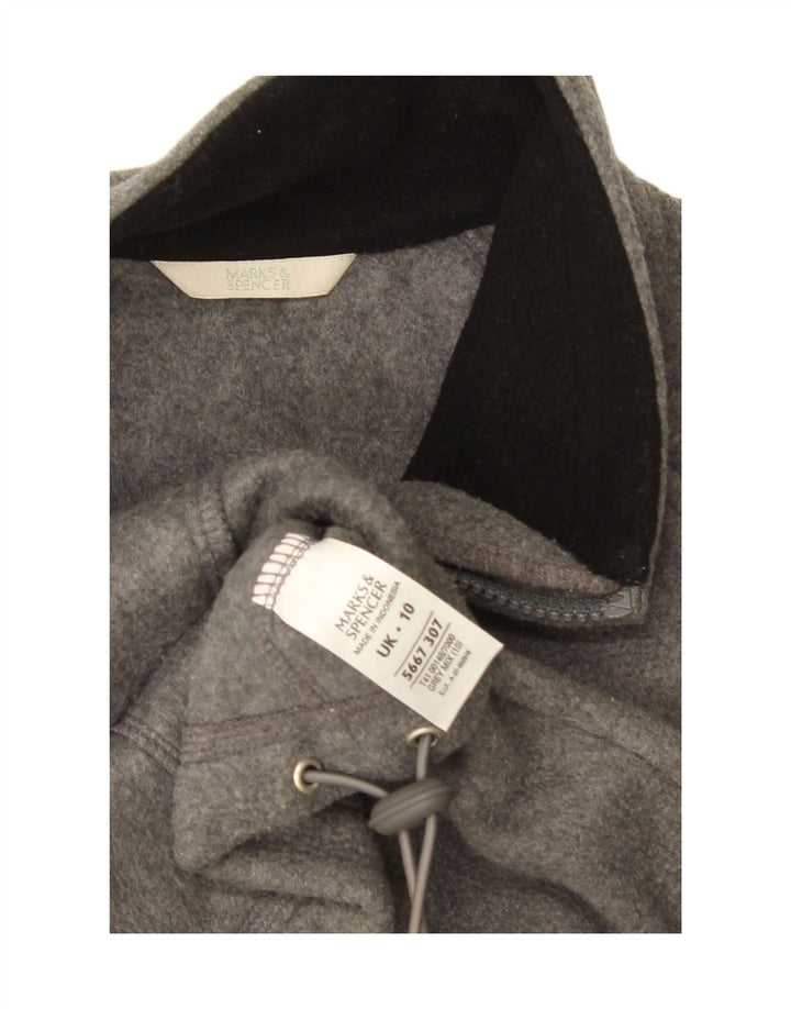 Marks & Spencer Womens Oversized Fleece Jacket UK 10 Small  Grey Polyester