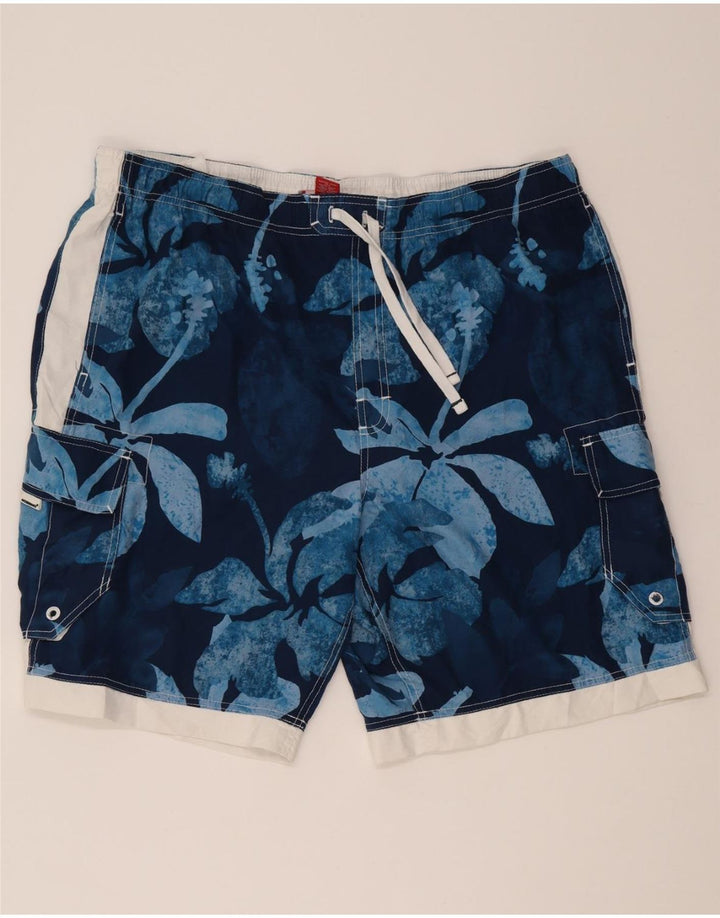 MOSSIMO Mens Swimming Shorts XL Navy Blue Floral Polyester Vintage Mossimo and Second-Hand Mossimo from Messina Hembry 