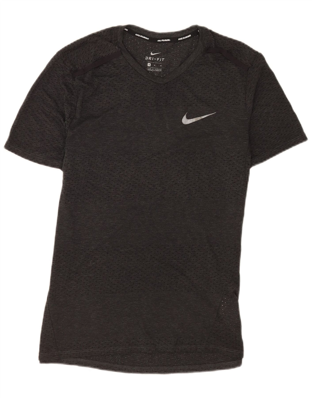 Nike Mens Dri Fit T-Shirt Top Medium Grey Polyester