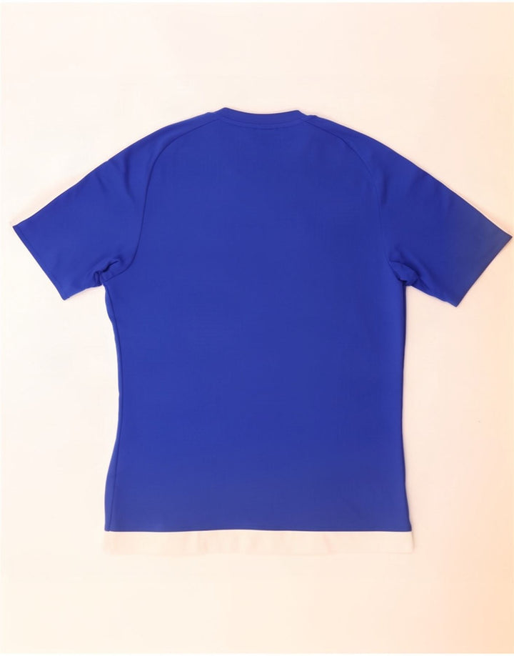 Adidas Mens Climalite T-Shirt Top Medium Blue Colourblock Polyester