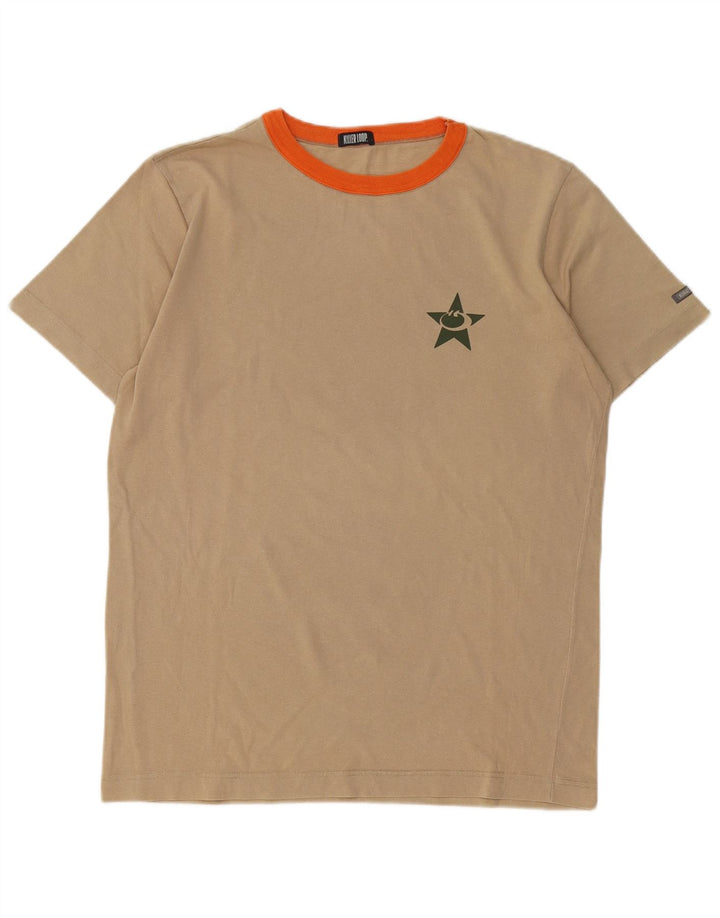 Killer Loop Mens Graphic T-Shirt Top Large Beige Cotton