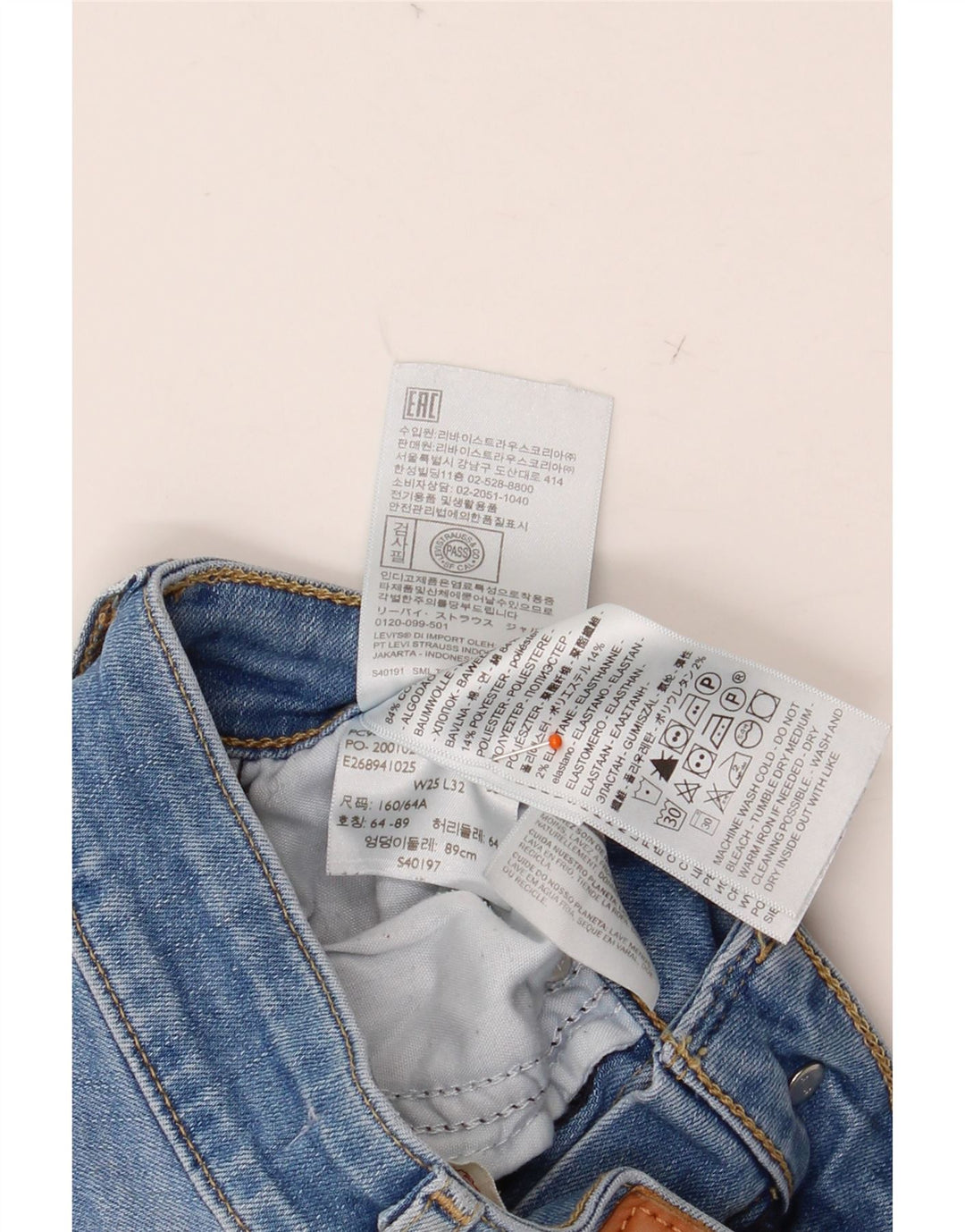 LEVI'S Womens High Waist Flared Jeans W25 L32 Blue Cotton