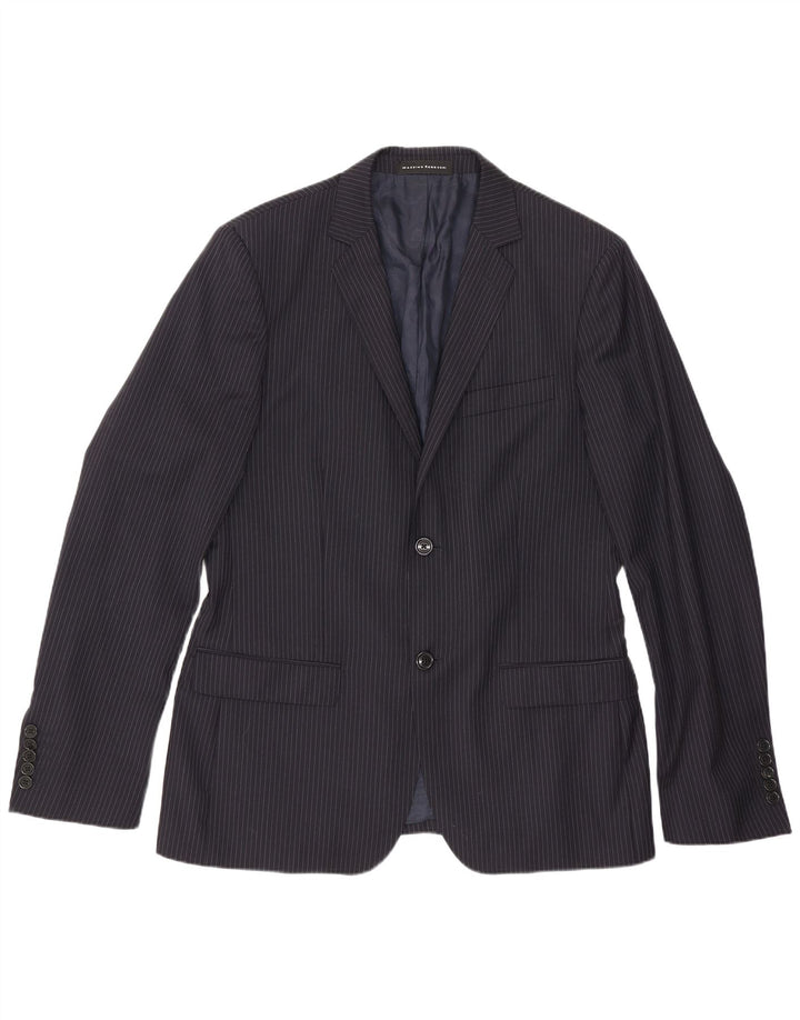 Massimo Rebecchi Mens 2 Button Blazer Jacket UK 38 Medium Navy Blue Striped