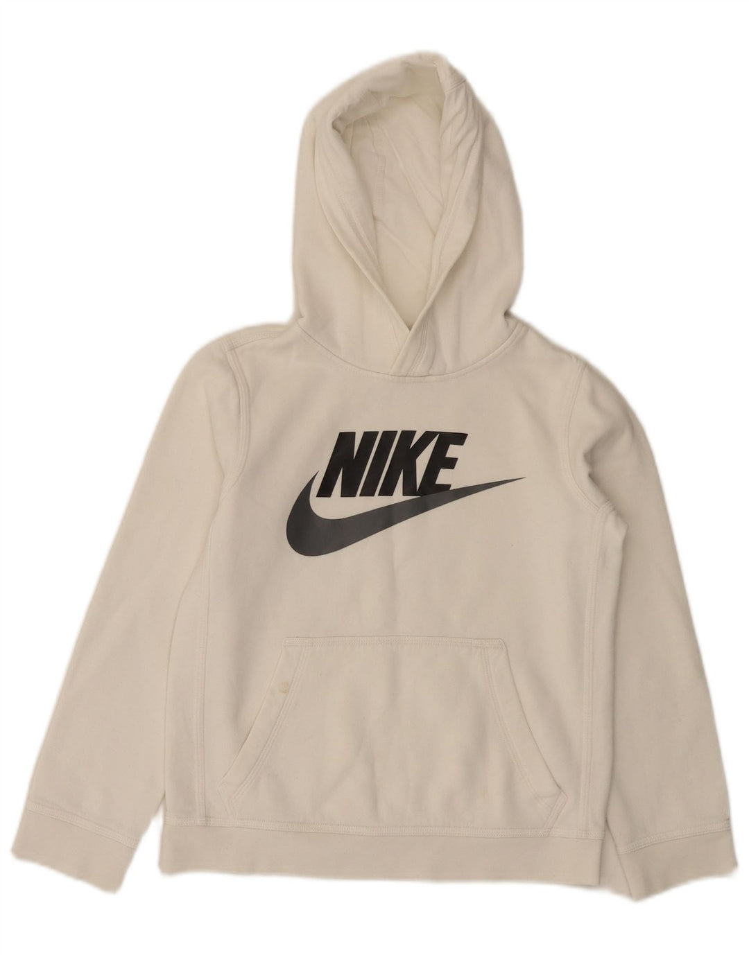 NIKE Boys Graphic Standard Fit Hoodie Jumper 10-11 Years Medium White