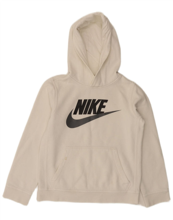 NIKE Boys Graphic Standard Fit Hoodie Jumper 10-11 Years Medium White