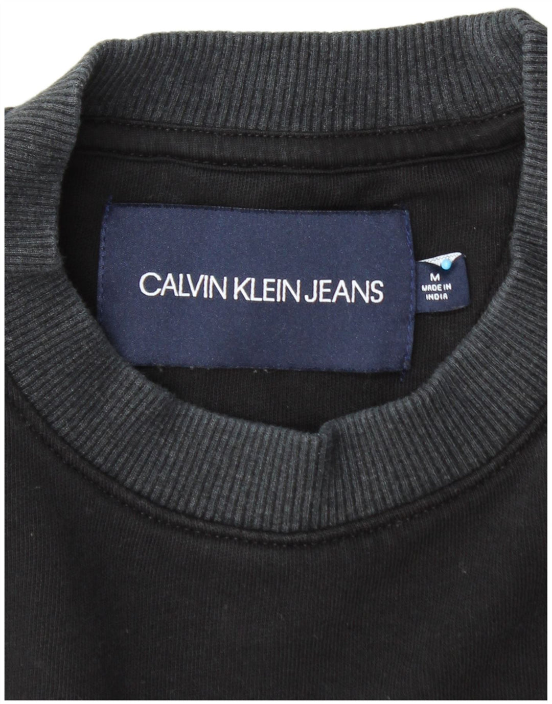 CALVIN KLEIN JEANS Mens Sweatshirt Jumper Medium Black Cotton