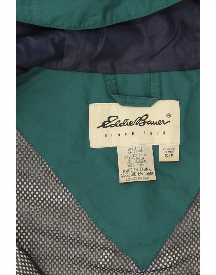 EDDIE BAUER Womens Oversized Hooded Rain Jacket UK 10 Small Green Nylon Vintage Eddie Bauer and Second-Hand Eddie Bauer from Messina Hembry 