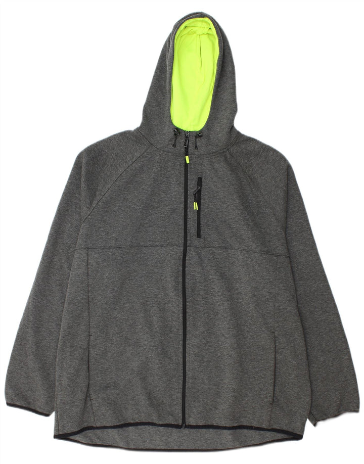 Russell Athletic Mens Zip Hoodie Sweater 2XL Grey Polyester
