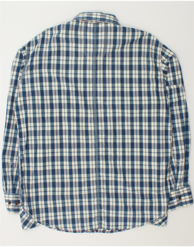 FCUK Mens Shirt Large Blue Check Cotton Vintage Fcuk and Second-Hand Fcuk from Messina Hembry 