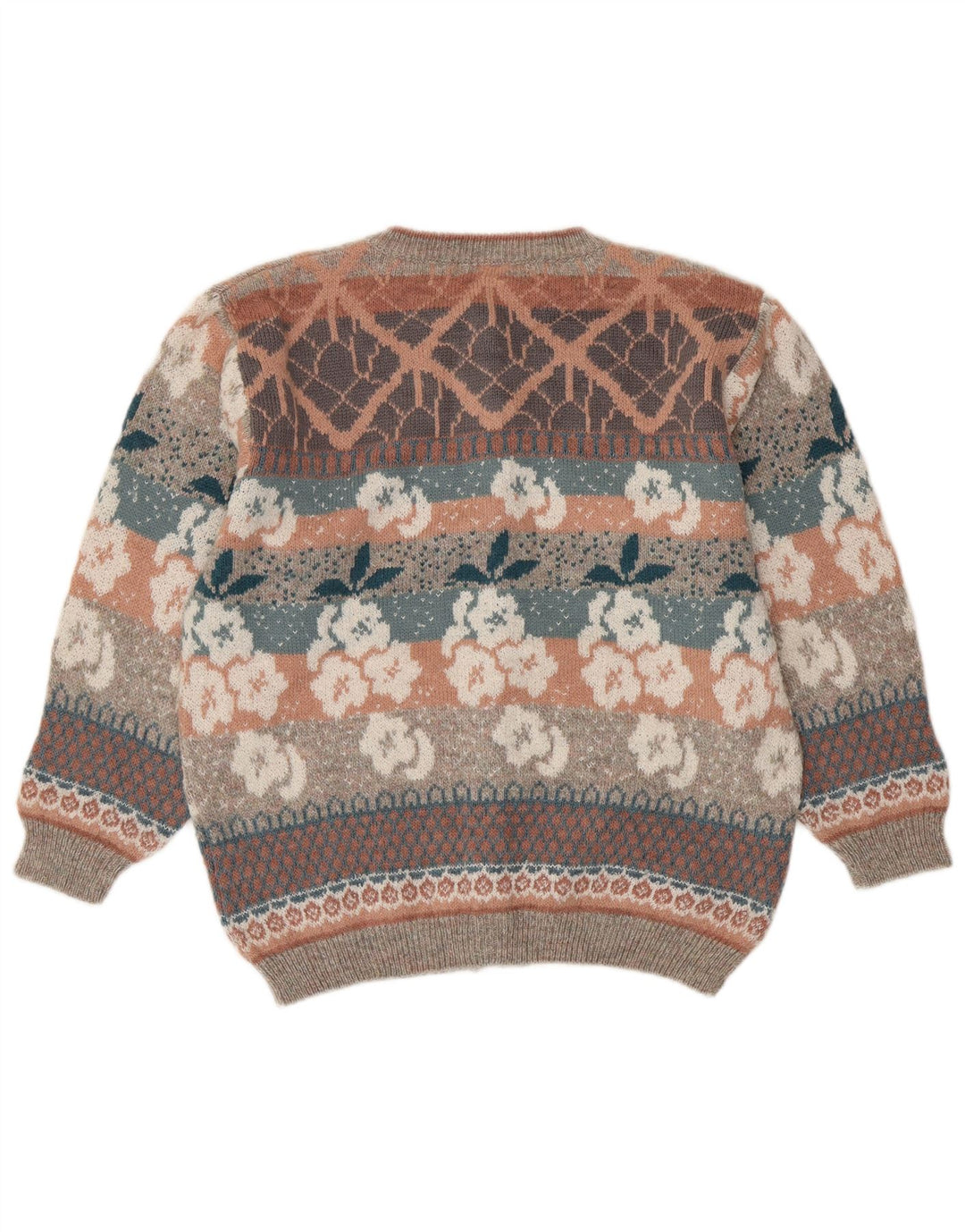 SIMONE Womens Cardigan Sweater UK 16 Large Multicoloured Floral Wool