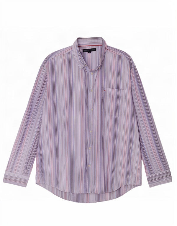 Tommy Hilfiger Mens Shirt XL Blue Striped Cotton