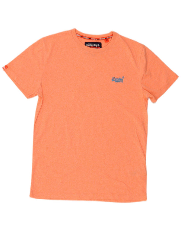 Superdry Mens T-Shirt Top Large Orange Cotton