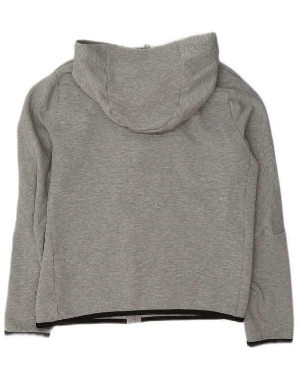 Nike Boys Zip Hoodie Sweater 13-14 Years XL Grey Flecked Cotton