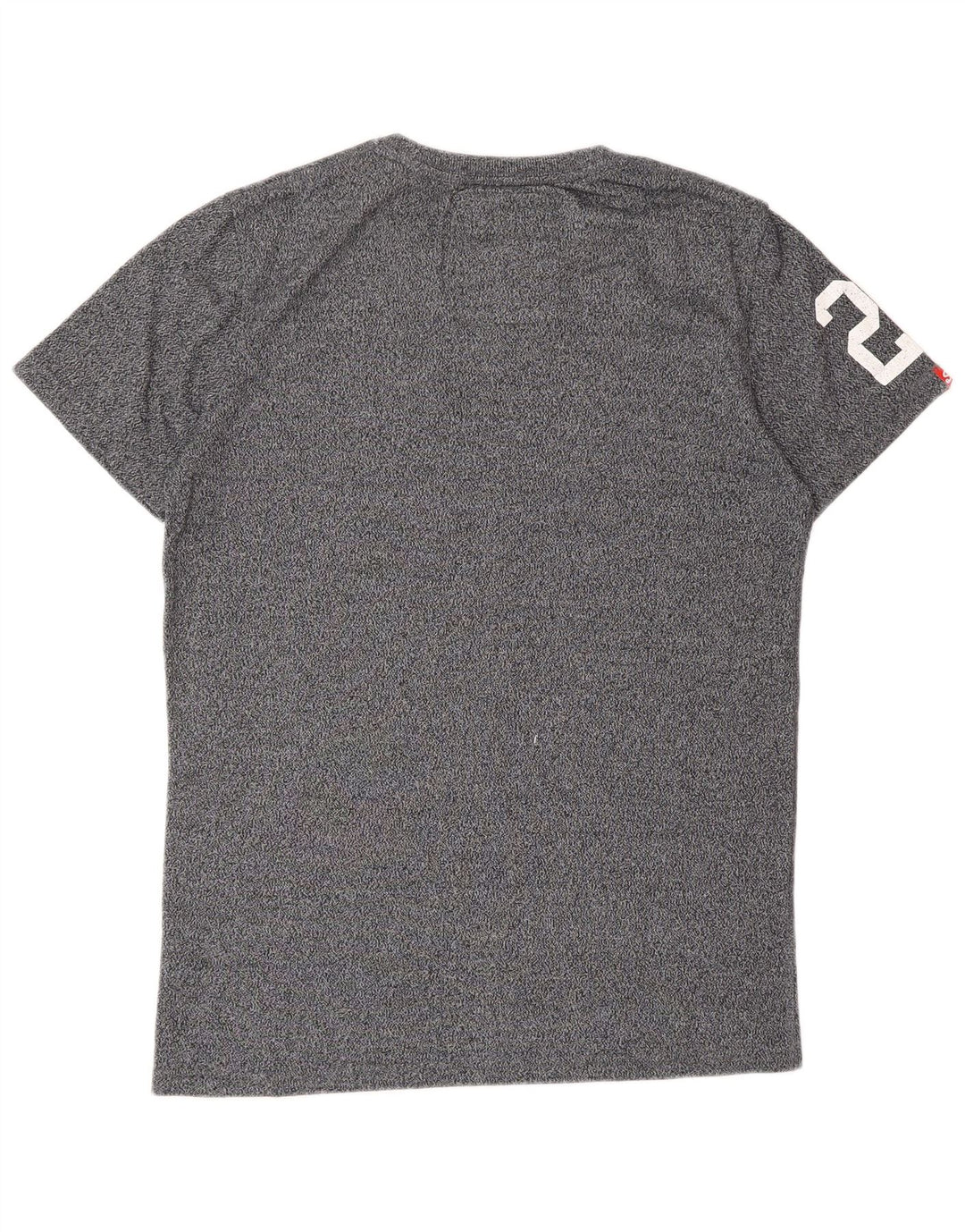 SUPERDRY Mens Graphic T-Shirt Top Medium Grey Flecked Cotton