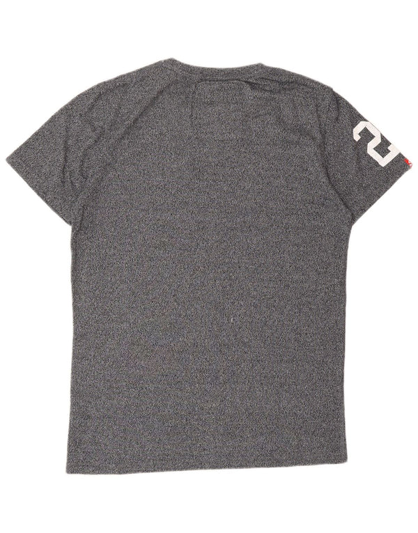 SUPERDRY Mens Graphic T-Shirt Top Medium Grey Flecked Cotton