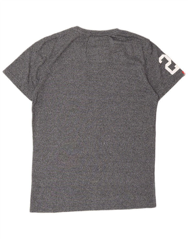 SUPERDRY Mens Graphic T-Shirt Top Medium Grey Flecked Cotton
