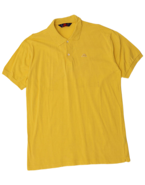 KAPPA Mens Polo Shirt 2XL Yellow Cotton