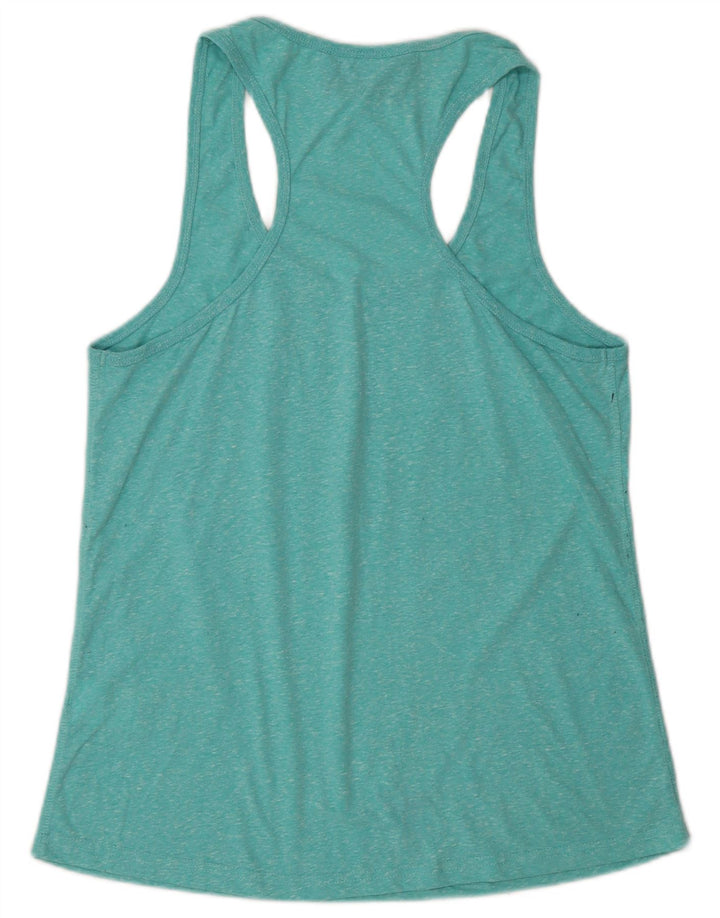 Superdry Womens Graphic Vest Top UK 14 Medium Turquoise Flecked Polyester