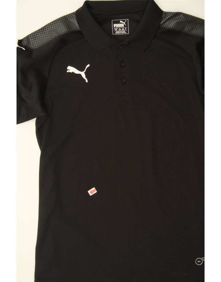 PUMA Mens Polo Shirt Small Black Polyester Vintage Puma and Second-Hand Puma from Messina Hembry 