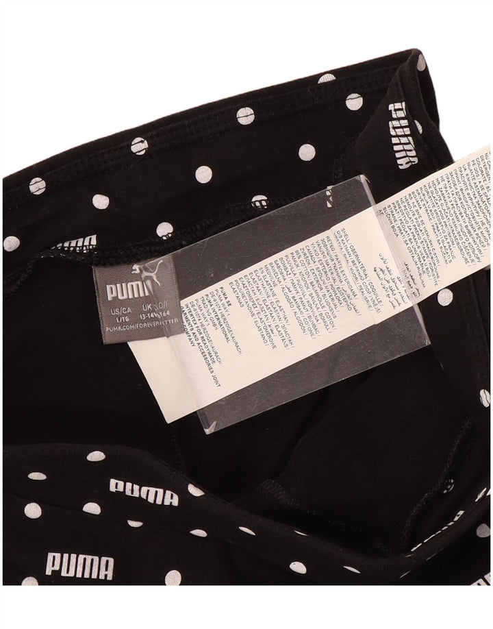 PUMA Girls Graphic Leggings 13-14 Years Black Spotted Cotton