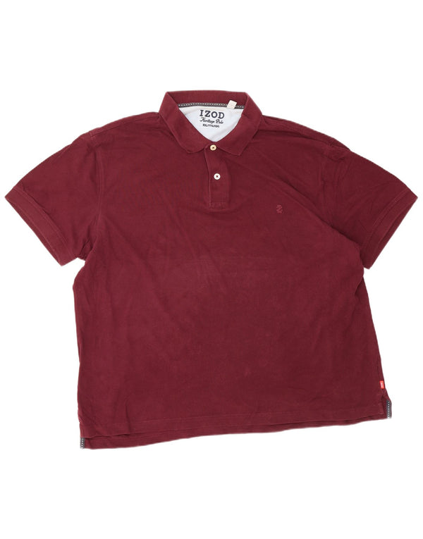 IZOD Mens Herritage Fit Polo Shirt 2XL Burgundy