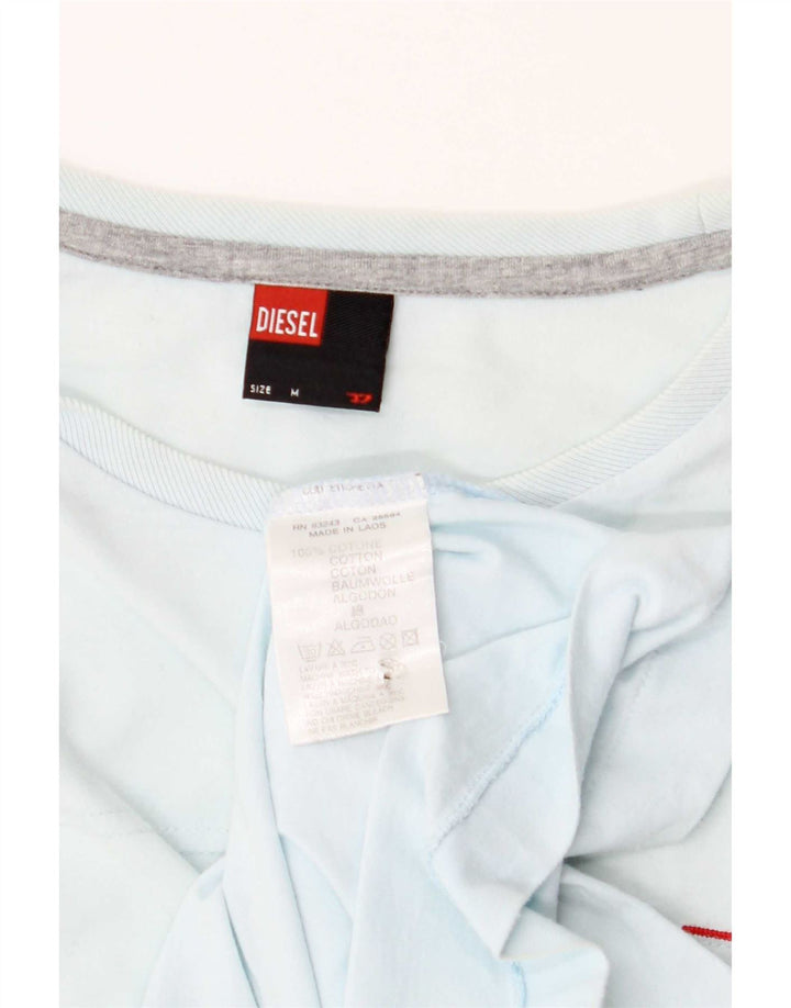Diesel Mens T-Shirt Top Medium Blue Cotton