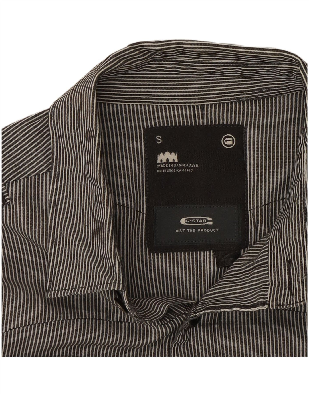 G-Star Mens Military Shirt Small Grey Pinstripe Cotton