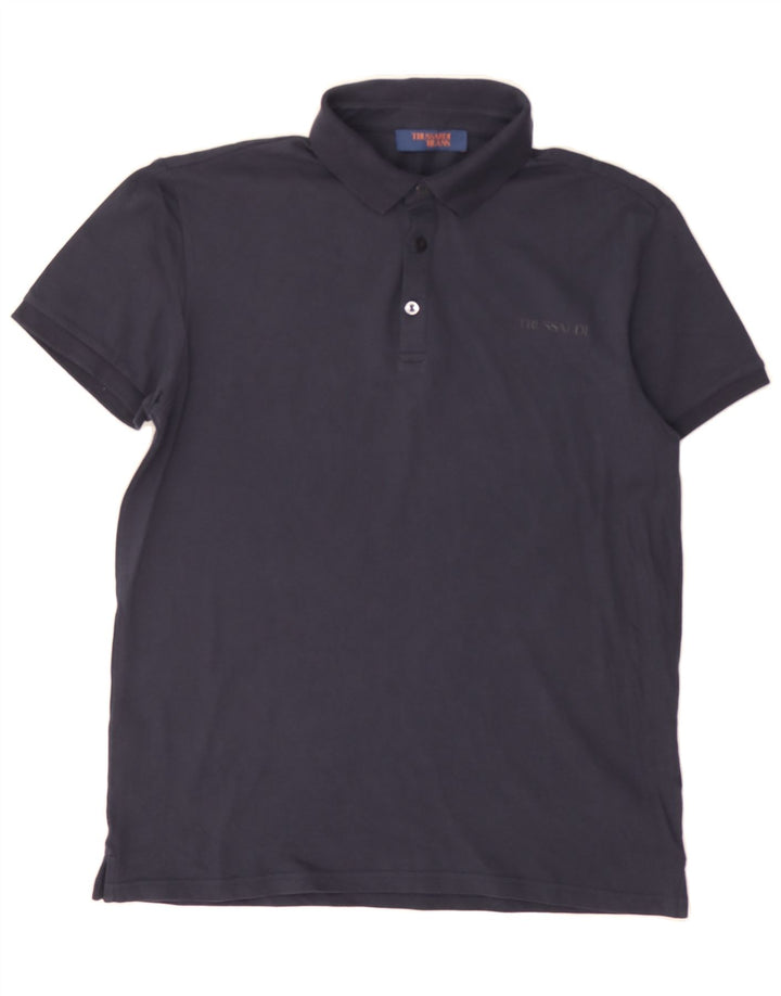 TRUSSARDI Mens Polo Shirt Medium Navy Blue Vintage Trussardi and Second-Hand Trussardi from Messina Hembry 