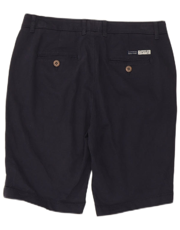 SUPERDRY Womens Chino Shorts UK 10 Small W30  Navy Blue Cotton