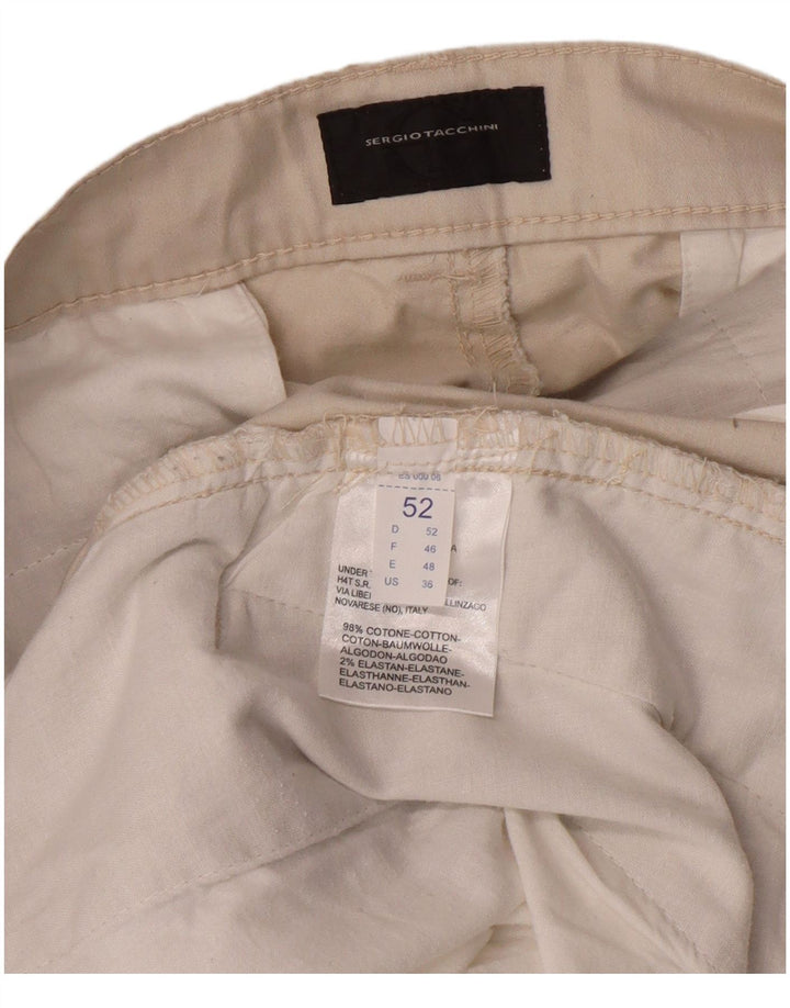 Sergio Tacchini Mens Bootcut Cargo Trousers W36 L32 Beige Cotton