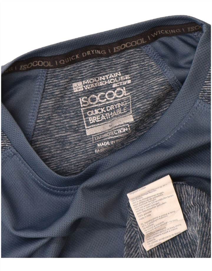 Mountain Warehouse Mens Top Long Sleeve Medium Blue Colourblock Polyester