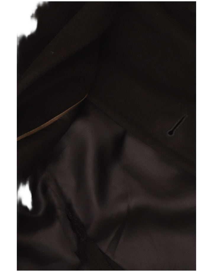 Hugo Boss Mens Overcoat IT 54 2XL Black Virgin Wool