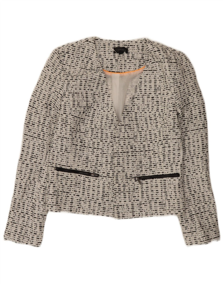 Topshop Womens Open Blazer Jacket UK 10 Small White Flecked Viscose