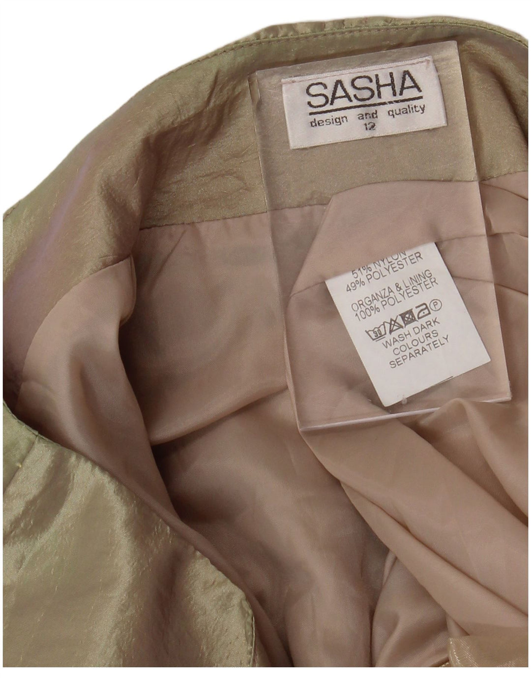 SASHA Womens Maxi Trumpet Skirt US 12 Large W32  Gold Nylon