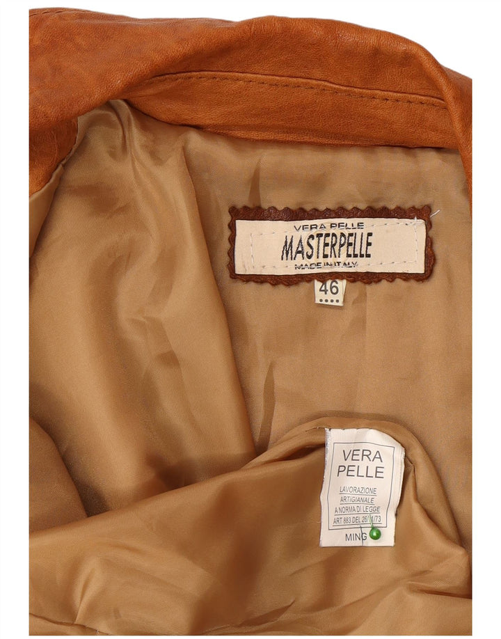 Masterpelle Womens Leather Jacket IT 46 Large Beige Leather