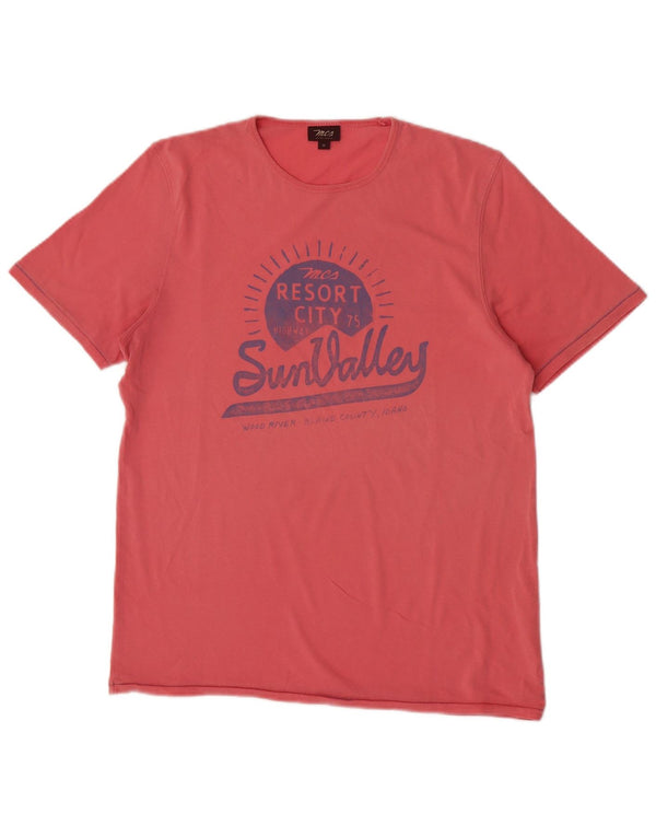Marlboro Classics Mens Graphic T-Shirt Top Medium Pink Cotton