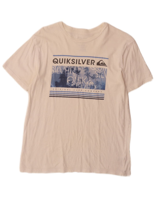 Quiksilver Womens Graphic T-Shirt Top UK 18 XL White Cotton
