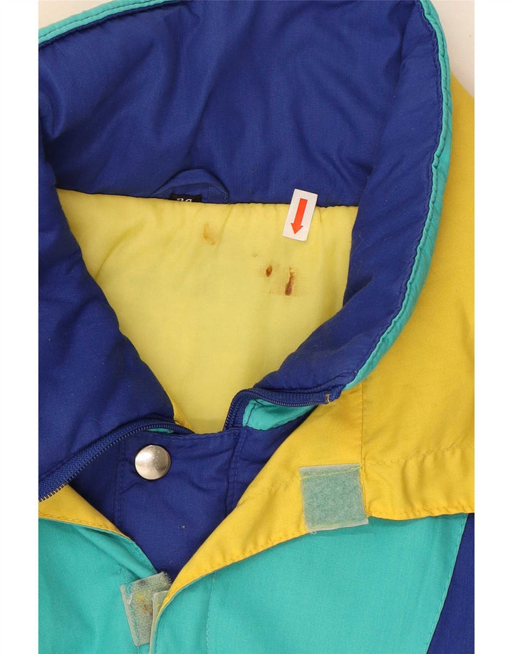 Vintage Mens Hooded Ski Jacket UK 38 Medium Multicoloured Colourblock