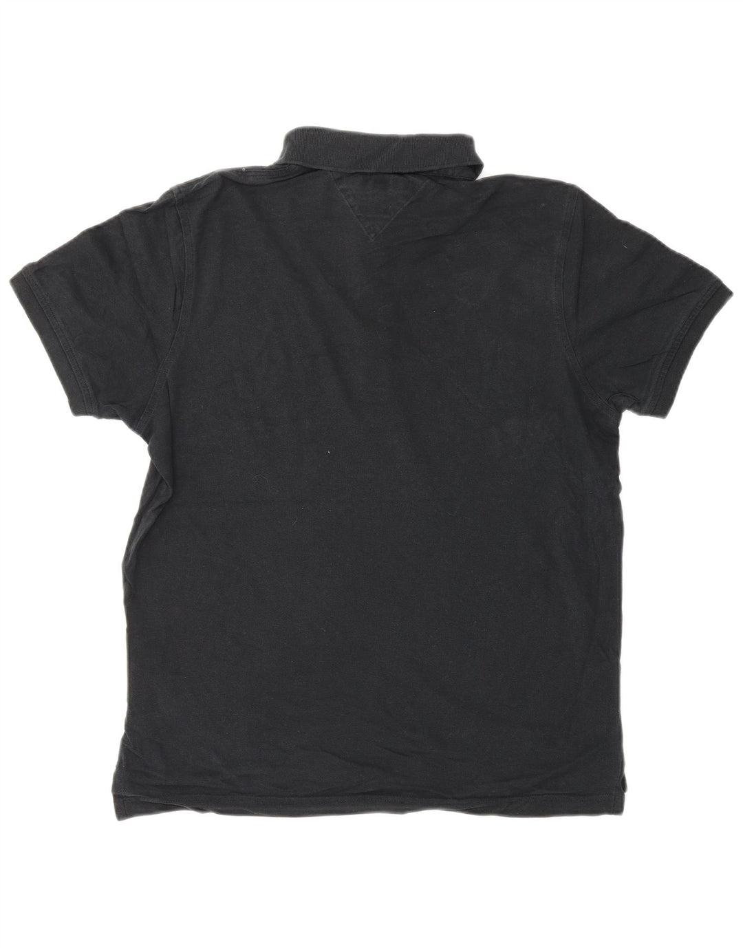 TOMMY HILFIGER Mens Slim Fit Polo Shirt Medium Black Cotton