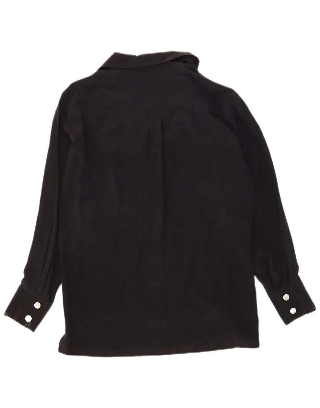 Spazio Womens Oversized Shirt Blouse UK 10 Small Black Silk