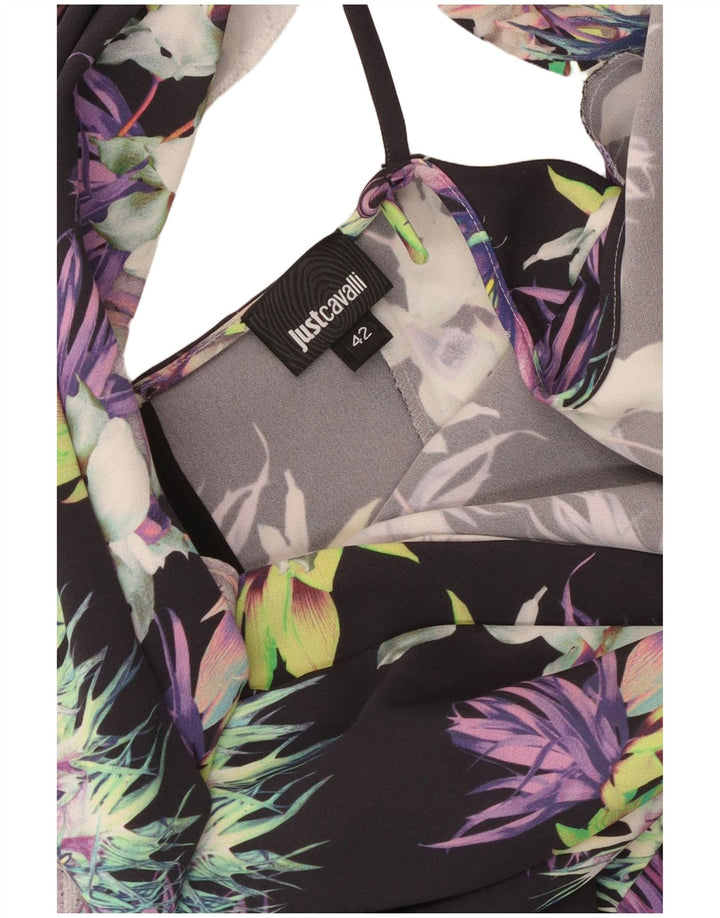 Just Cavalli Womens One Shoulder Dress IT 42 Medium Multicoloured Floral