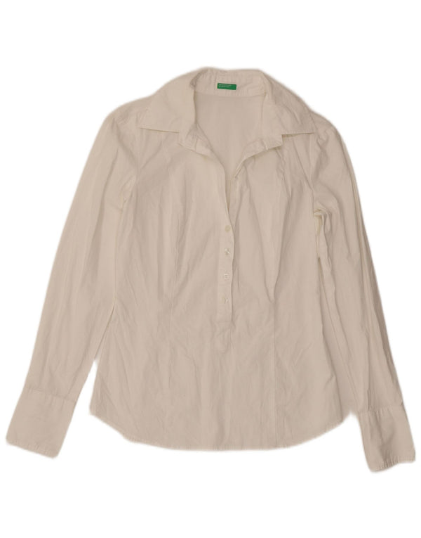 Benetton Womens Pullover Shirt UK 10 Small White