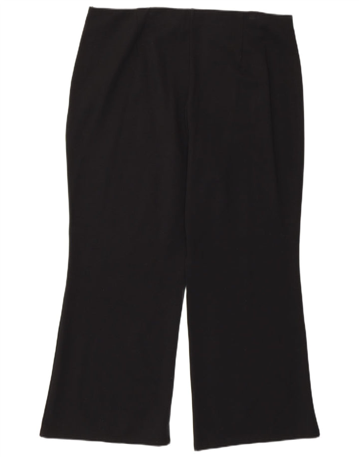 DKNY Womens High Waist Straight Capri Trousers XL W36 L24 Black Rayon