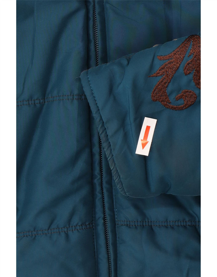 Ariat Womens Hooded Padded Jacket UK 14 Medium Blue Polyester