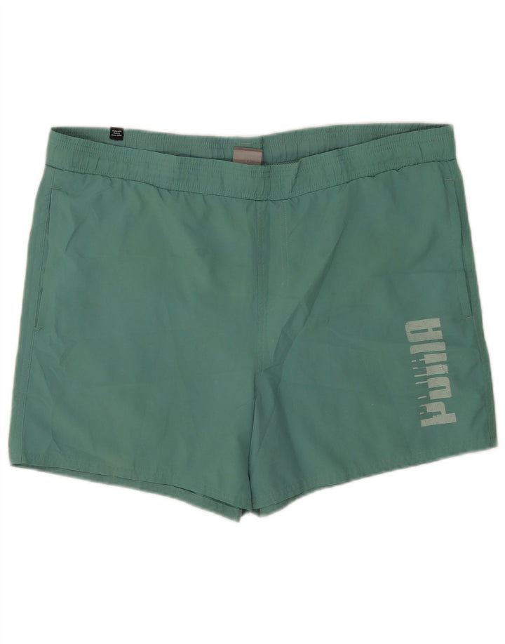 Puma Mens Graphic Swimming Shorts Large Green Polyester
